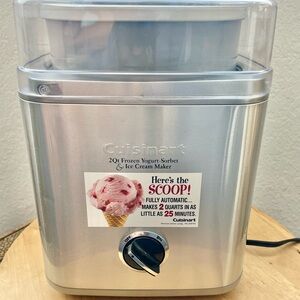 Cuisinart ICE-30BC Pure Indulgence 2 Qt Frozen Yogurt Sorbet & Ice Cream Maker